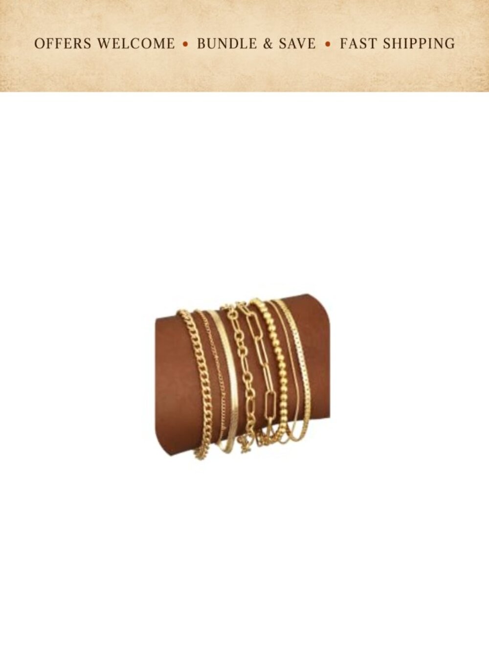 14K Gold Plated Dainty Chain Bracelets Set Layered Stackable Jewelry Gift